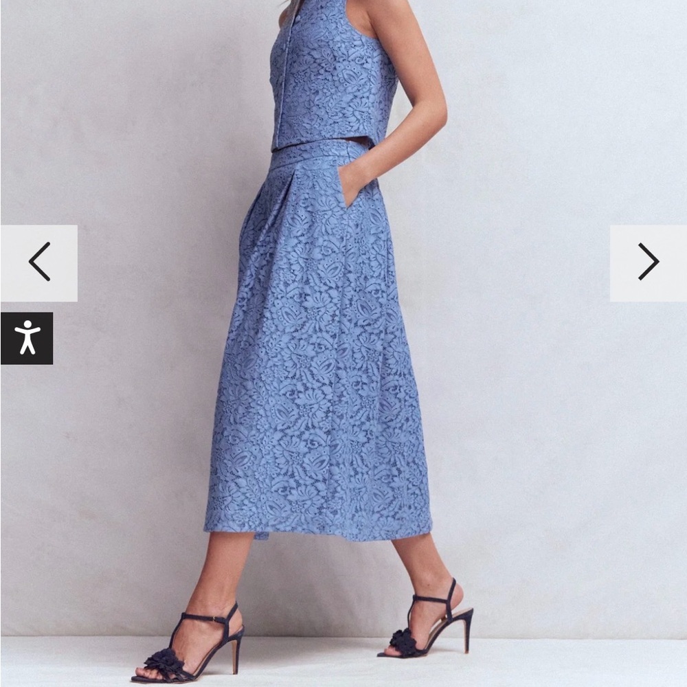 Boden Cornflower Blue Verity Lace Skirt- 6